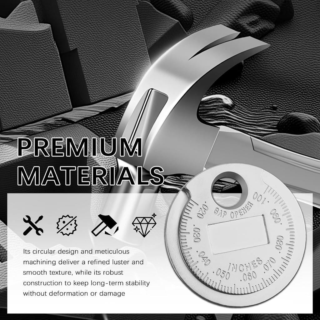Car Spark Plug Gap Tool,Metric & Inch Spark Plug Gapping Tool for Quick Measurement (0.020-0.100 Inch & 0.6-2.4mm),Universal Sparks Plugs Gapper