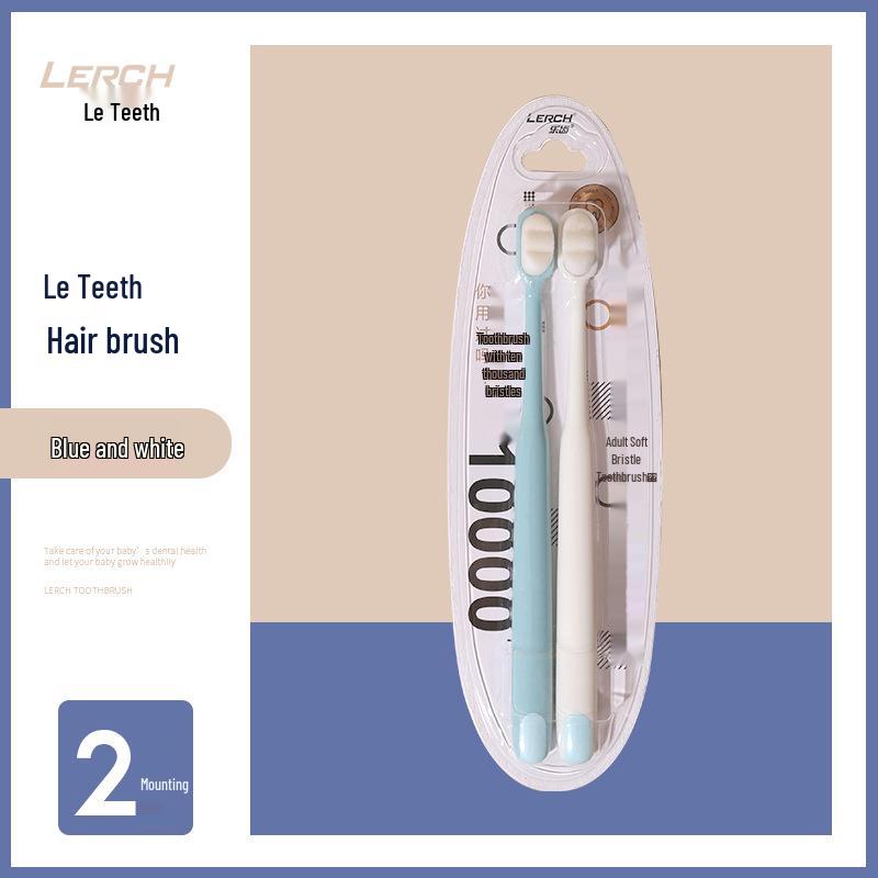 Dual-Pack Soft Bristle Toothbrush for Sensitive Gums - Deep Cleaning Adult Set