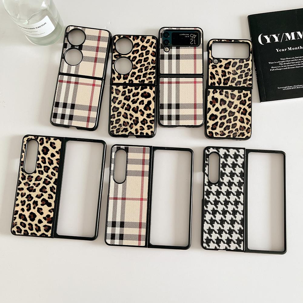 

Классический складной чехол в клетку для Samsung Z Flip 4 3 2 1 Z Fold 4 3 Huawei P50 Pocket Oppo Find N Funda Retro Cover Z Flip3 Flip4 Fold4 Fold3 Bumper