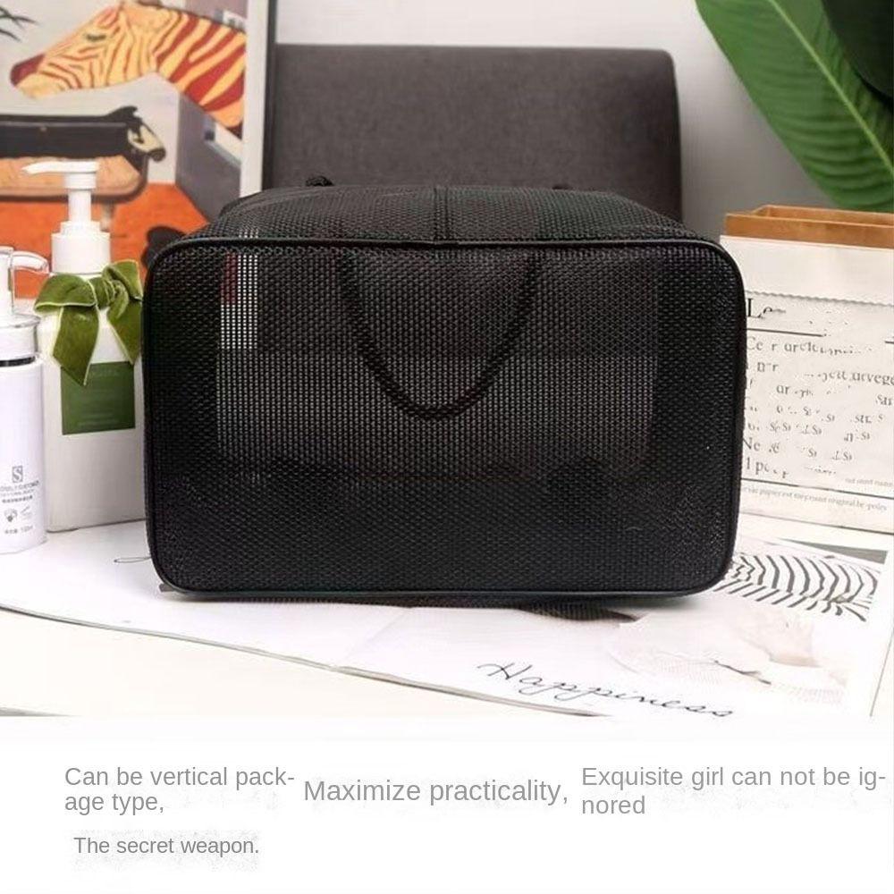 Portable Toiletry Bag Makeup Case Mesh Toiletry Bags Gifts Women's Travel Storage Basket