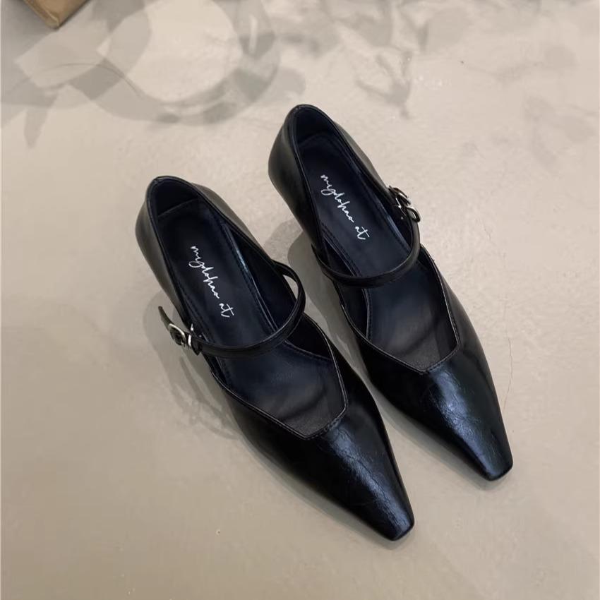 Women's High Heels Women's Spring 2025 French Temperament Elegant Pointed Head Light Mouth Stiletto Mary Jane Commuter Shoes