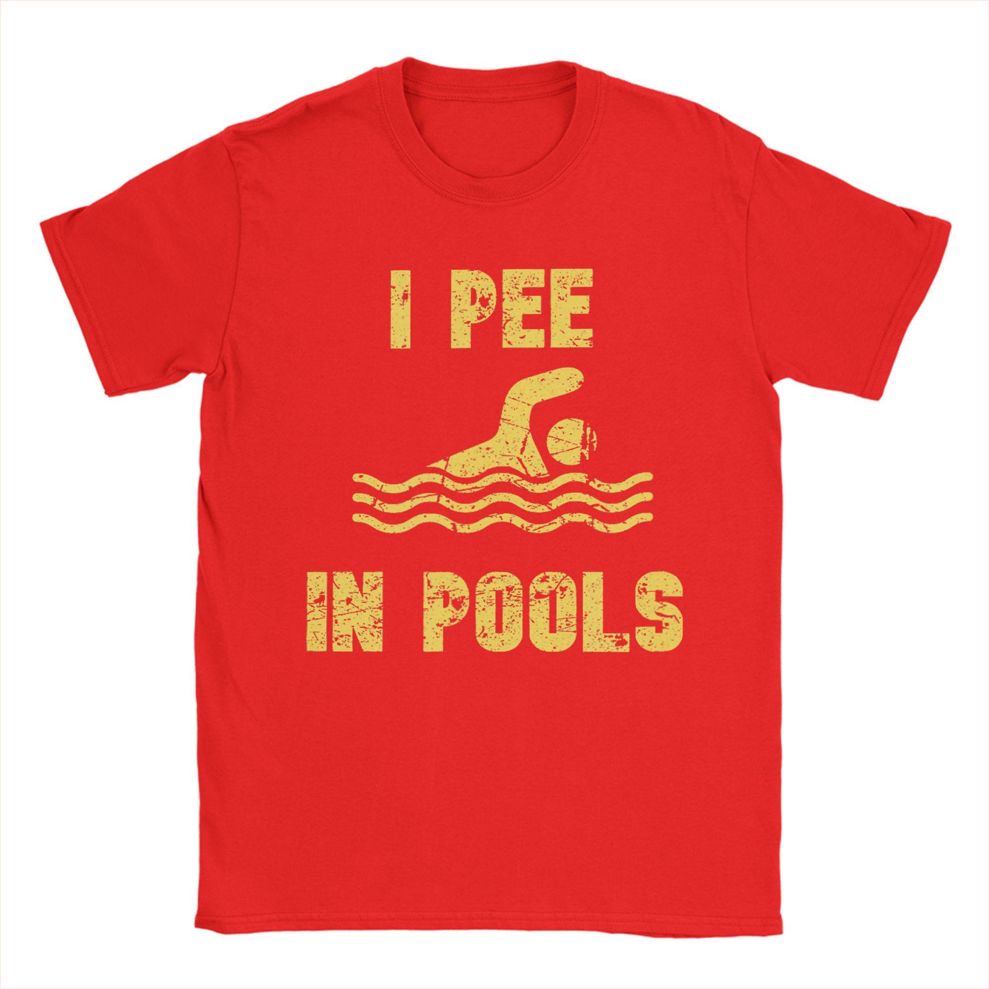 I Pee In Pools Funny Vacation T Shirt Summer  Cotton TShirts For Men Fashion Custom Logo Tee Shirt ShortSleeved Vintage Tops S