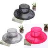 Summer Sun Hat For Women With Large Brim And Flower Decor Made From Eukran Organza