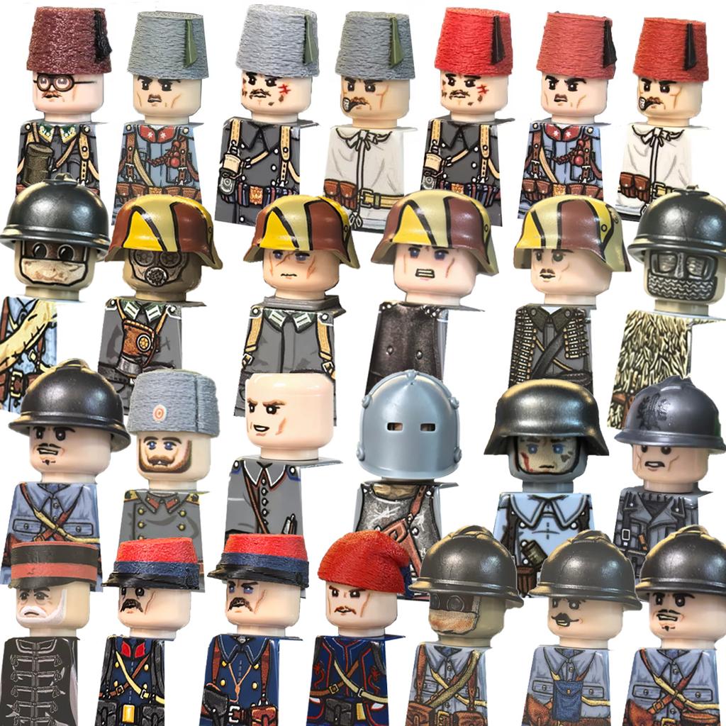 MOC UV Printing Military Building Blocks Accessories Soldier Figures Special Forces Army Sniper Police Bricks Toy Children Gift