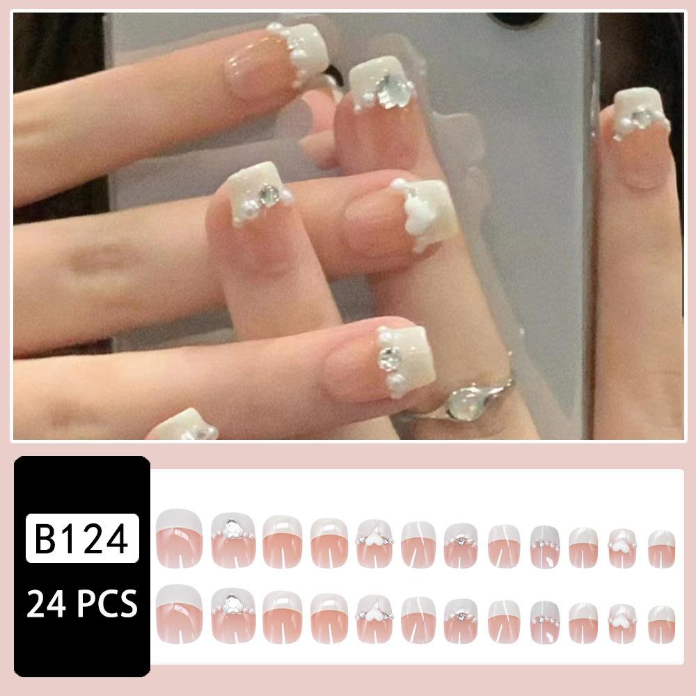 Medium Length Coffin Fake Nails Square Head Press on Nails Detachable Nail Tips  Women