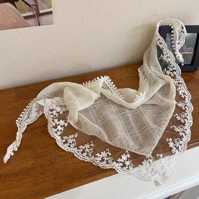 Modisches Dreieckiges Spitzenkopftuch Romantisches Blumenspitze Haartuch Wickel Reise Foto Stirnband Haaraccessoires