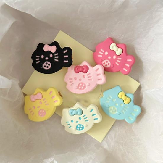 6Pcs Girl Hair Pins Cat Fish Resin Design Side Bang Hair Clips Stable Grip No Damage Small Hairpins Daily Travel Hair Accessories