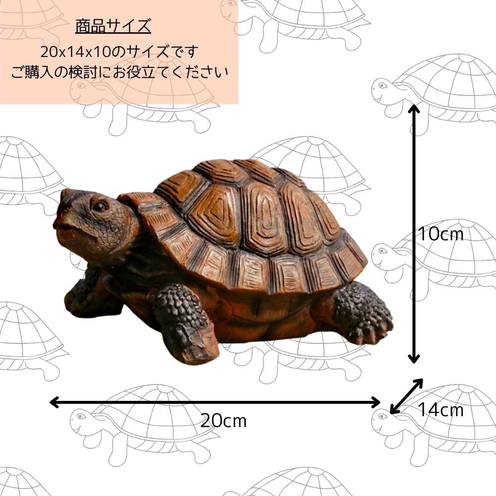 [S.T.S.G] Tortoise Figurine, Garden Ornament, Realistic Decor, Perfect for Gardening, Home Decor, or as a Gift (Large Tortoise (Medium))