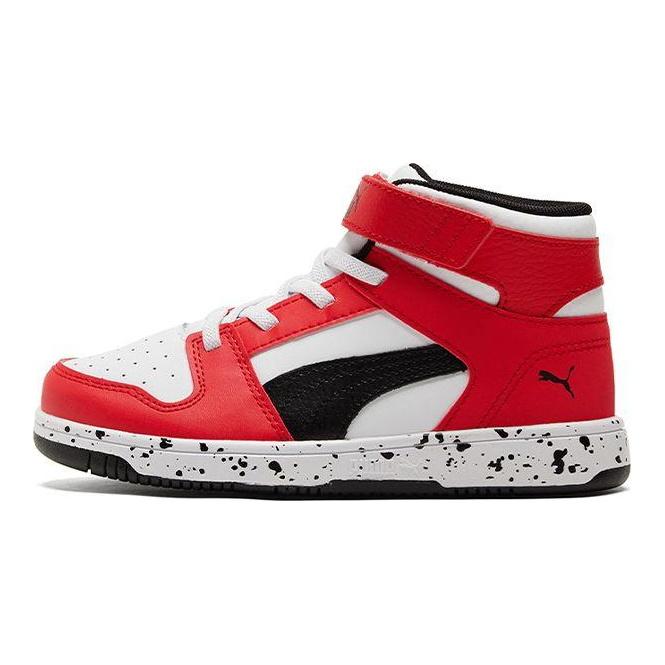 Puma Rebound LayUp pre malé deti - Bodkované - Vysoké riziko Červené Detské tenisky Biela Čierna 386925-01