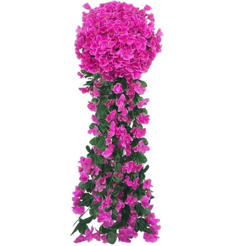Realistic Silk Plastic Violets Wall Mounted Floral Display Maintenance Frees Indoor Decorative Flower Accessory
