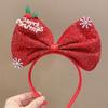 Shiny Christmas Hairband Non-slip Christmas Headband Gift Bowknot Hair Hoop  Kids