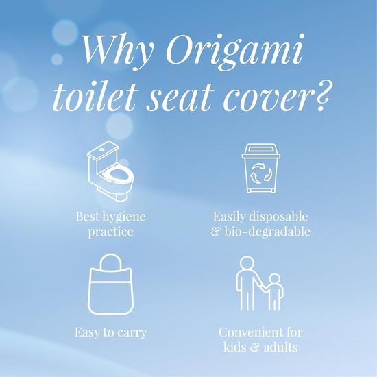 Origami Disposable Toilet Seat Covers Pack of 6 (10 Per Pack, Total 60 Sheets) | Hygienic Protection | No Direct Contact with Unsanitary Seats
