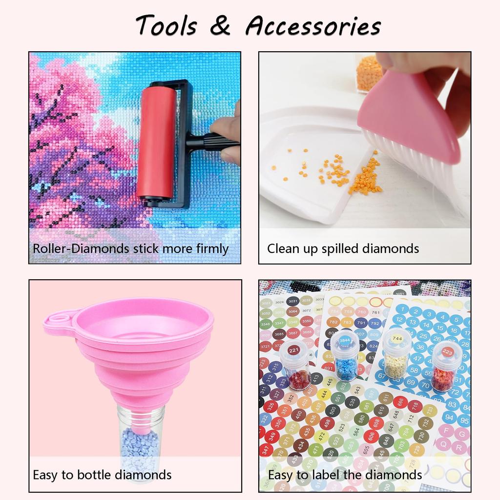 Fokenzary Art Diamond Painting Storage Container 60 Slots Diamond Painting Kit Accessories and Tools Portable