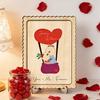 Wooden Couple Table Sign with Stand Farmhouse Rustic Cartoon Couple Ornament Valentine's Day Anniversary Wedding Party Decoration