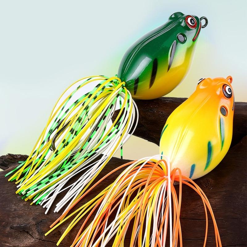 Floating Poisons Frogs Lures Floating Soft Baits Simulated Frogs Fishing Baits for Basses Fishing in Lake and Rivers