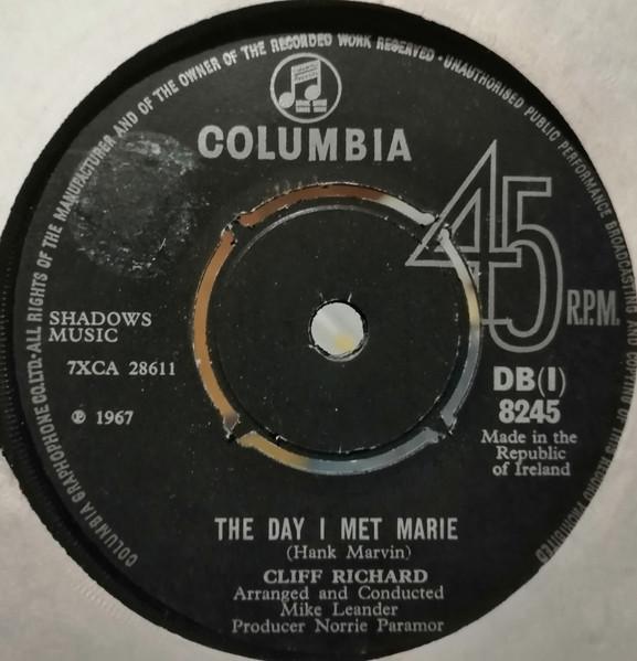 

7-дюймовая пластинка CLIFF RICHARD The Day I Met Marie Our Story Boo DB8245 Columbia 1967 UK Rock Б/у