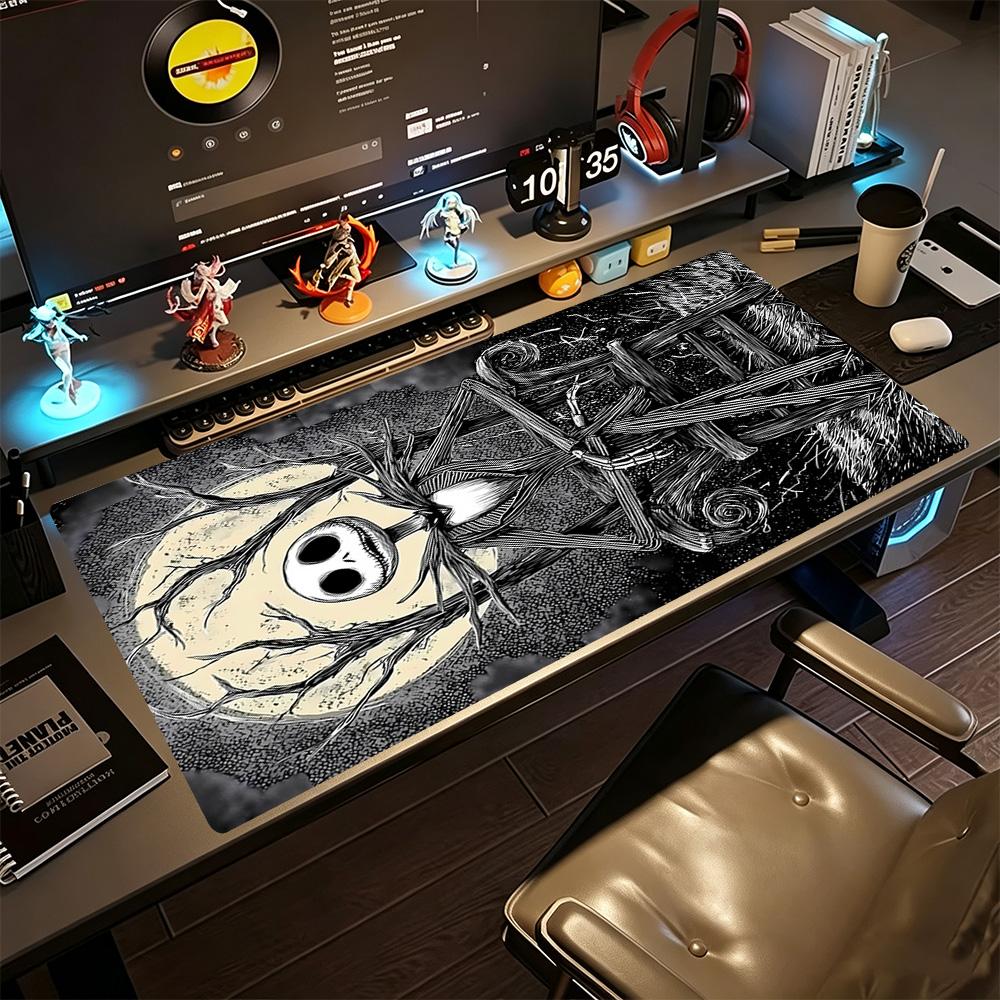 Jack Skellington Gaming Mouse Pad Desk Mouse Pad Study Desk Mat Non-Slip Rubber Base Office and Gaming Desk Decoration