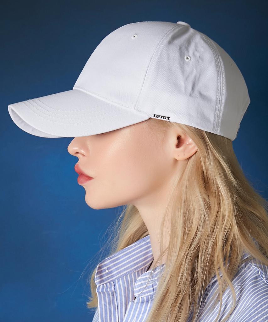 Bajal Metal Tip Oversized Ball Cap White