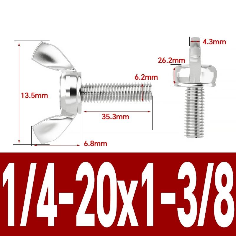 BSW / UNC 10#-24 1/4-20 Acciaio Inossidabile 304 A2 Viti Serrabili a Mano Bulloni a Farfalla Vite a Molla Regolabile
