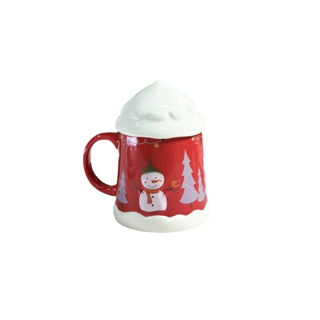 2024 Tasse en Céramique de Noël Mignonne Tasse Cadeau de Noël Tasse à Eau Domestique Tasse de Bureau avec Couvercle