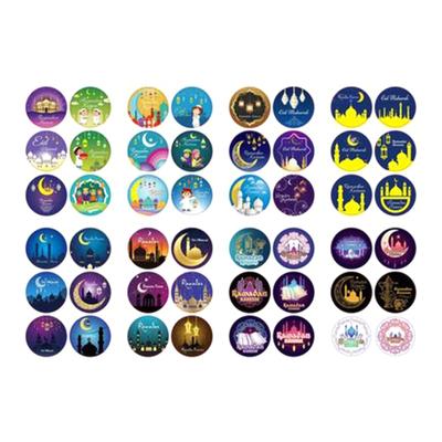 16/24 Sheets Eid Mubarak Label Sticker Eid Party Decoration For Kitchen Scrapbooking Sealing Labels for Gift Box Envelope Decor