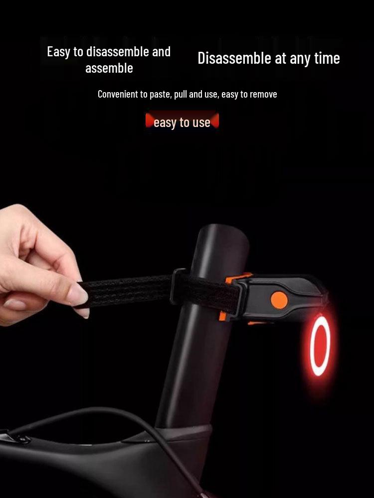 Mountainbike Achterlicht - LED Veiligheidsachterlicht voor Nachtrijden met Vloeiend Meteooreffect