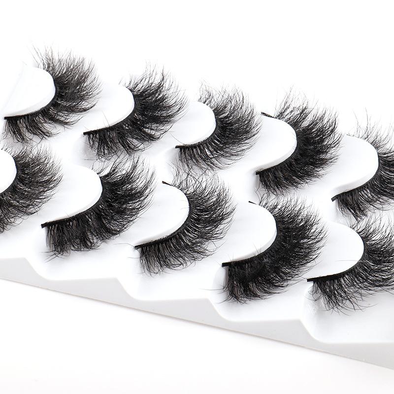 European And American New Products 5 Pairs Of Mink Hair Deep -Fried False Eyelashes Thick Grafted Eyelashes