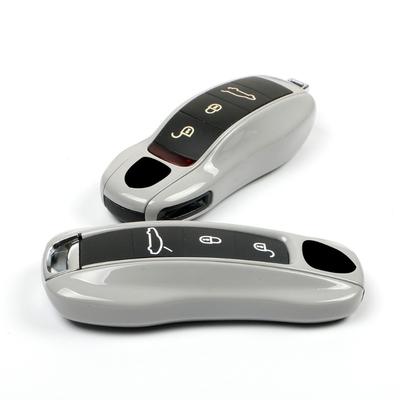 Matowe szare etui na kluczyk do Porsche Macan Porsche Panamera Cayenne 918 Spyder Carrera 911 991 Pokrowiec na kluczyk zdalny Wymiana Ochrona Brelok