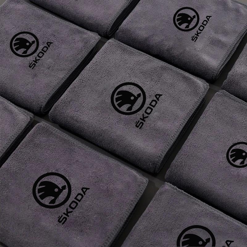 ksgry3 Car Cleaning Towel Car Drying Towel Washing Tools For Skoda Octavia Fabia Kamiq Kapoq Kodiaq Rapid Superb SCALA Auto Accessories