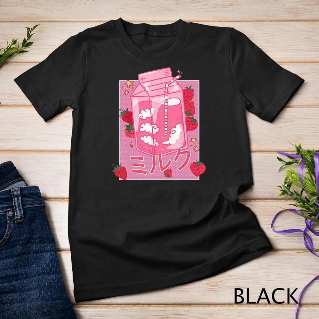 Retro 90s Strawberry Milk Shake Funny Japanese Kawaii T shirt