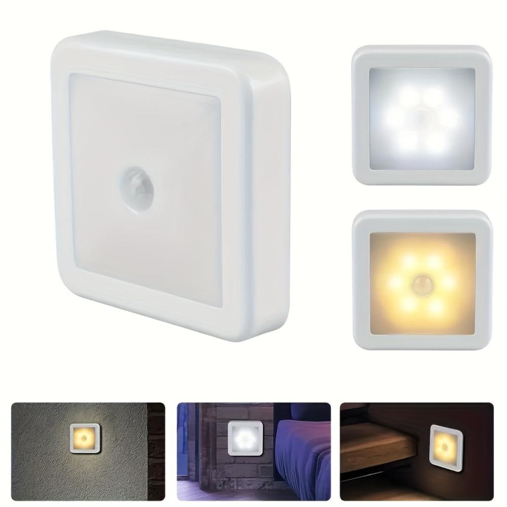 3pcs Battery Operated Smart Motion Sensor Light Warm/White Light Cabinet Light Bathroom