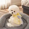Ruffled Pet Dress, Polka Dot Puppy Dress with Plaid Heart, Cute Dog Princess Dress with D Ring, Breathable Summer Outfit for Small Dogs Cats