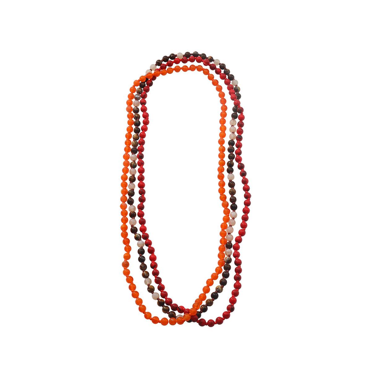 European and American exaggerated multi-layer hand woven bead necklace with gradient color, simple and fashionable for women 20032&20032