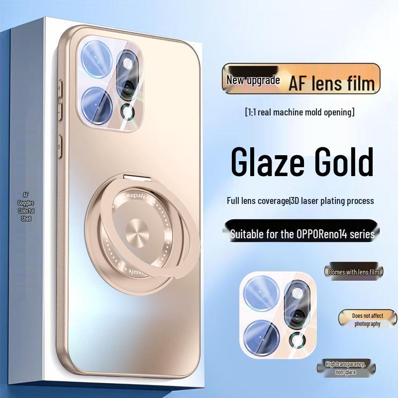 OPPO Reno14 Series Magnetic Frosted Phone Case with 360 Stand & Lens Film. Find X8S