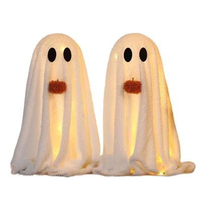 2 Piece Light Up Scary Specters and Pumpkin Set Festival Fabric Holiday Homes Decoration Festival Parties Supplies