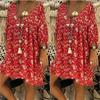 Neck V Women Caftan Baggy Dress Ladies Vintage Hippie Boho Beach Cover Plus Size