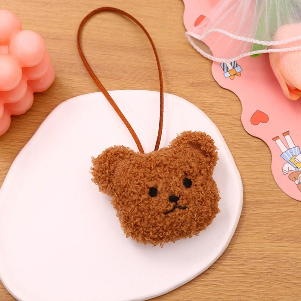 Plush Bear Pendant Funny Cartoon with Name Sticker Bear Keychain Hanging Ornament Stuffed Dolls Bag Pendant Bag Decoration