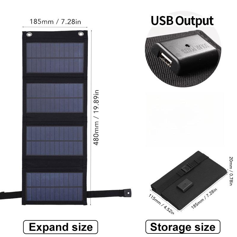 1 Stück USB Faltbares Solarpanel Tragbar Flexibel Klein Wasserdicht 5V Faltbare Solarzellen Für Handy Akkuladegerät