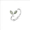 Niche Light Luxury High-end Young Leaf Opal Ring Women's Autumn New Opening Adjustable Index Finger Ring