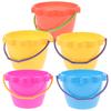 5Pcs Kids Beach Toys Children Sand Buckets Summer Seaside Water Playthings Fishing Bucket Toys Silicone Digging Bucket Beach