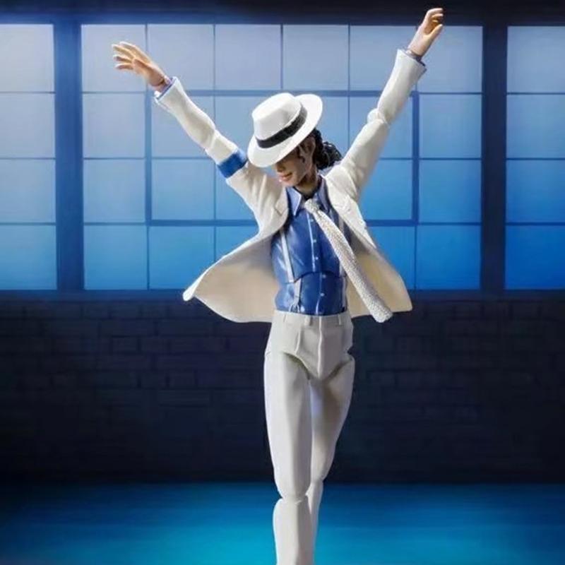 MJ - Jackson Smooth Criminal Moonwalk Actionfigur Modell Spielzeug Mj Thriller Gelenkig Bewegliche Gedenkfigur Weihnachtsgeschenk