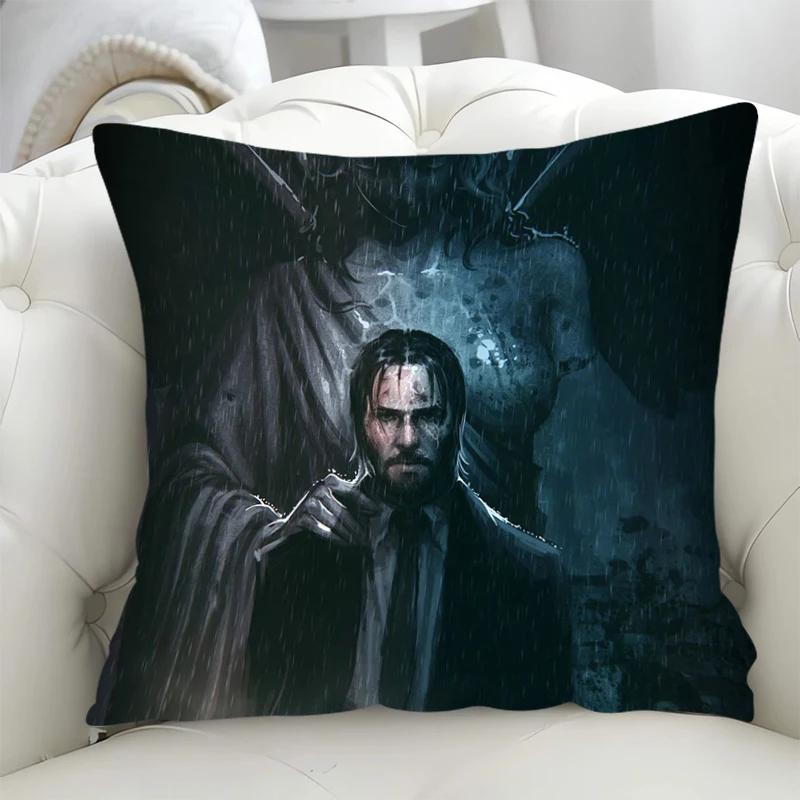 Sofa Cushion Cover 45x45cm John Wick Pillowcase 45*45 Pillow Cases for Bed Fall Decor Decorative Pillowcases 40x40 Lounge Chairs