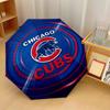 Chicago Cubs Print Auto 8?Ribs Folding Umbrella Wind Resistant Lightweight Automatic Umbrella For Daily Travel