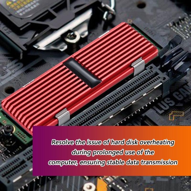 M.2 SSD Heatsink Thermal Pad Heatsink Aluminium Cooling with Silicone Thermal Pad Heatsink 2280 NVME CPU Cooling