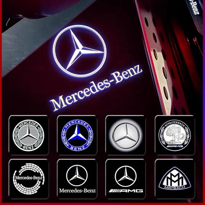2Pieces Car Door Light Logo Laser Projector Ghost Shadow Welcome Light For Mercedes Benz CLA C117 C207 AMG CLS C218 W218 A207