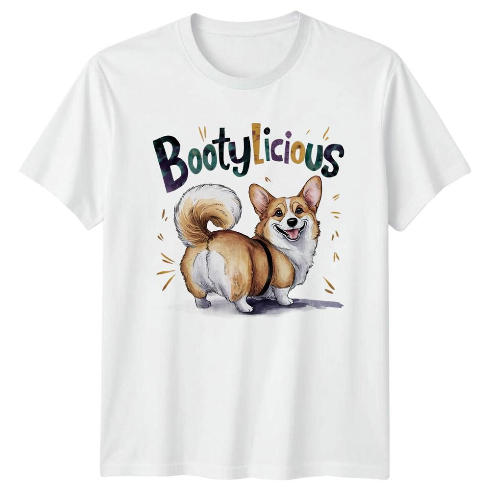 Bootylicious Corgi Dog TShirt Cute Animal Pun Graphic Tee S