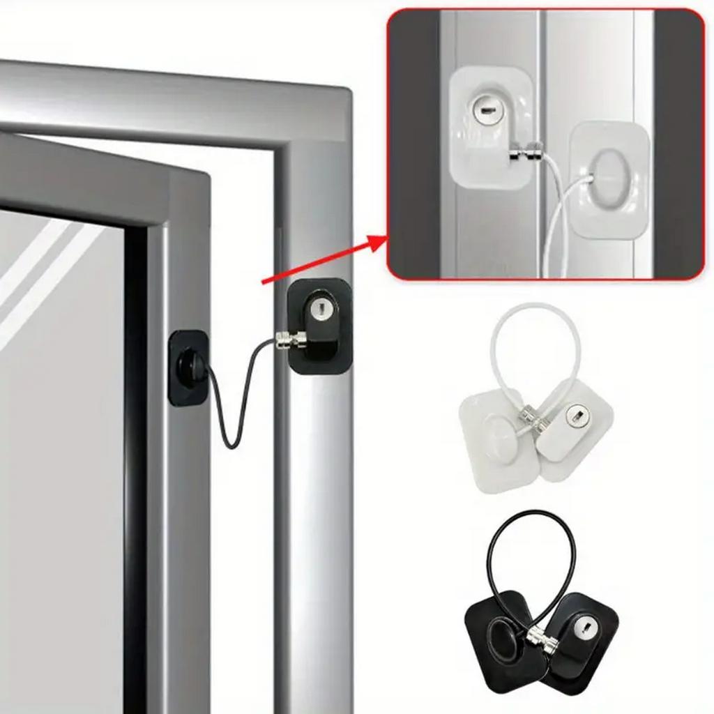 Punch-Free Child Safety Lock Easy Install Refrigerator Stoper for Windows & Sliding Doors Child Protection Buckle Lock