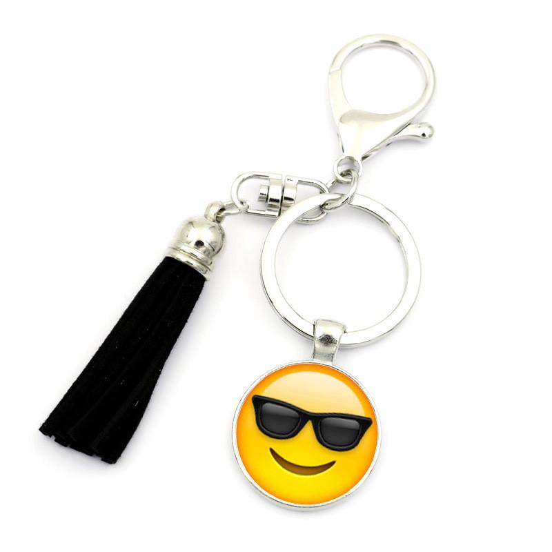 Adorable Funny Expression Time Gem Keychain Pendant Creative Unique Tassel Charm