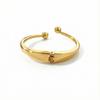 Women's Light Luxury Electroplated Gold Open Cuff Bracelet – High-End Metal Wristband Jewelry.
