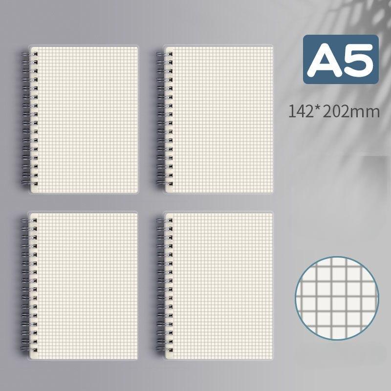 1pcs B5 Rollover Coil Notebook Thickened Pp Notepad A5 Large Transparent Horizontal Line Grid Present Junior High School Student Present